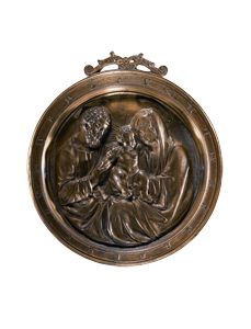 Bronze Plakette mit der Heiligen Familie